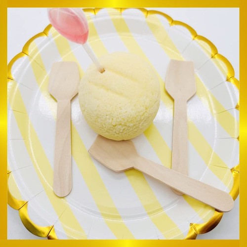 Paquete de 100 mini cucharas de postre de helado biodegradables de muestra de madera - Imagen 6 de 7