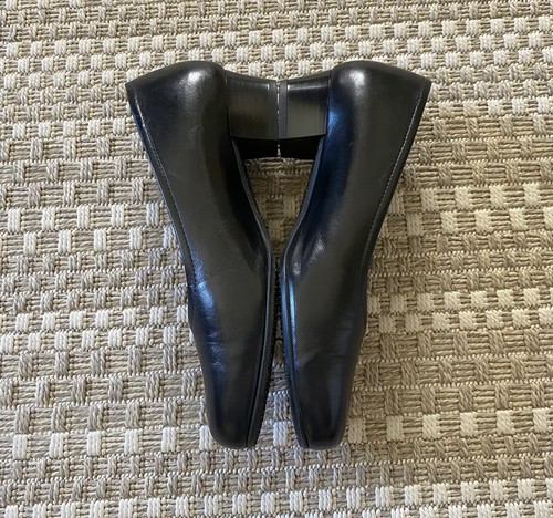 SAS Milano Black Leather Pumps Heels 7 W Wide - Picture 6 of 10