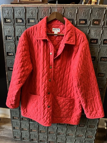 Women's PENDLETON XL Red Quilted Barn Chore Coat Jacket