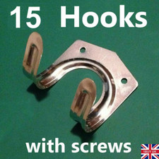 15pk Tool Hooks & Screws | Garage Garden Shed Wall Hang Hanging Storage Utility