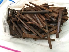 STEEL NAILS x150. Square Cut. 2+ Inch. Vintage. Almost 2 Pounds.