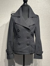 Clique Sz S Women’s Gray Double Breasted Wool Blend Jacket