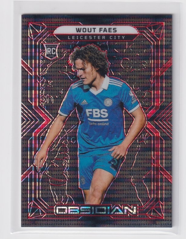 2022-23 Panini Obsidian #60 Wout Faes Electric Etch Red Pulsar #/30 Rookie RC
