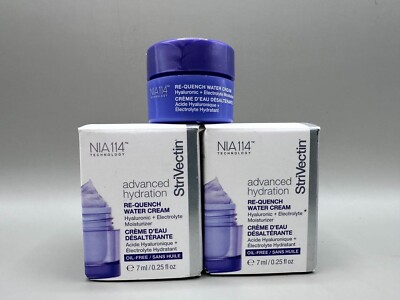 LOT OF 3 STRIVECTIN RE-QUENCH WATER CREAM HYALURONIC MOISTURIZER SAMPLE 7ML*3
