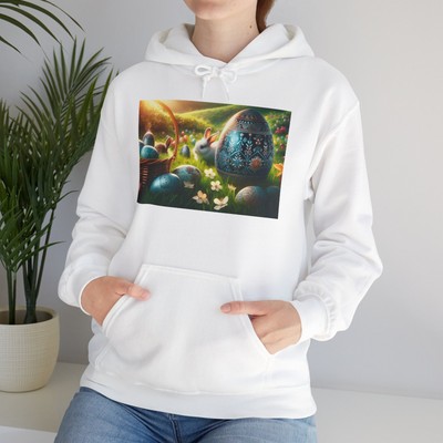 Whimsical Easter Egg Sweatshirt, Cozy Unisex Hoodie, Spring Celebration Apparel,