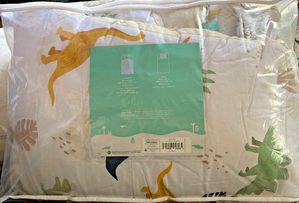 全新 PILLOWFORT 恐龙 棉双棉被子套装 带枕套 — 第 4/4 张图片