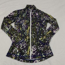 Lululemon Define Nulu Jacket Women  s 4 Floral Multi Full Zip Cuffins Athleisure