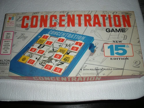 Milton Bradley Concentration Game 15th Edition Complete Vintage 1970