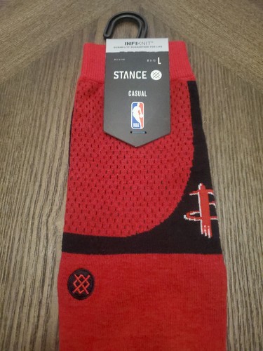 Stance Houston Rockets Mens L 9-13 Shortcut 2 Infiknit Casual Crew Socks Red NBA - Picture 2 of 3