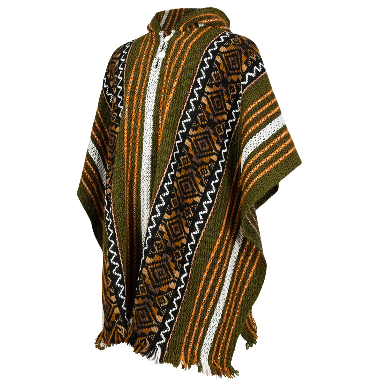 LLAMA WOOL MENS WOMANS UNISEX HOODED PONCHO PULLOVER STRIPED KHAKI CAMO GREEN
Opens in a new window