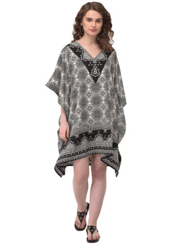 Mujeres Hippy Boho Kaftán Túnica Vestido Dashiki Caftan Talla Grande Prenda para el torso holgada Mini Vestido - Imagen 283 de 515
