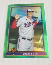 2021 Bowman Chrome Juan Soto 1991 Bowman Green Refractor /99 #91B-JS Nationals 