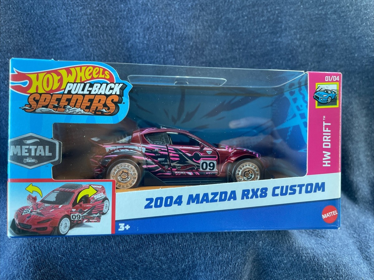 Hot Wheels Pull-back Speeders Red 2004 Mazda RX-8 Custom 1/43 Car