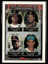 Kevin Young / Davenport / Perez / Lucca *ROOKIE CARD* (RC) 1993 Topps #494. rookie card picture