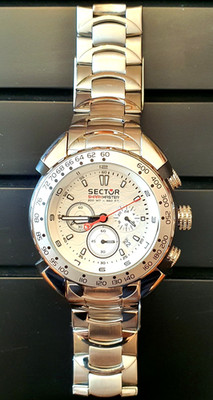 Sector Shark Master Chrono Date White Dial 200M Watch