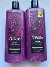 TWO  Caress Peony & Almond Blossom Floral Oil Essence Body Wash - 18 Fl Oz