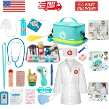 34-Piece Realistic Kids Doctor Kit with Stethoscope & Medical Bag - Safe Fun!