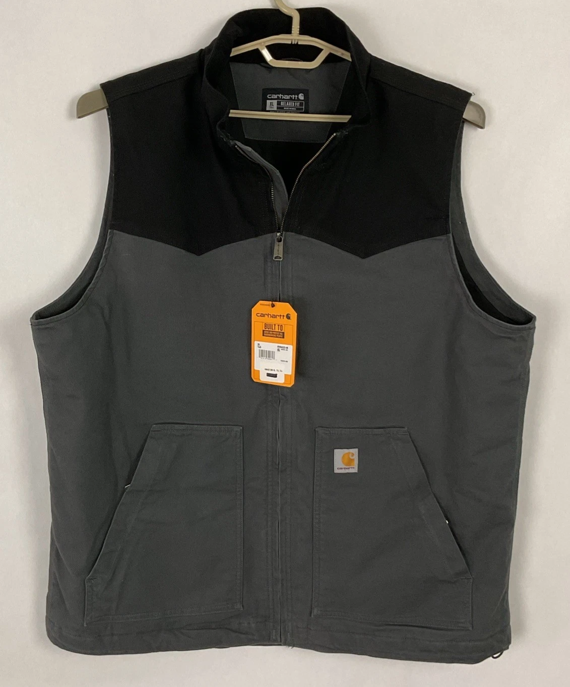 Carhartt Mens Montana Rugged Flex Vest Duck Sz XL Tall Gray Black New