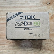 TDK AV-D90 Cassette Tapes/Factory Sealed/Open Box of 10 pieces.
