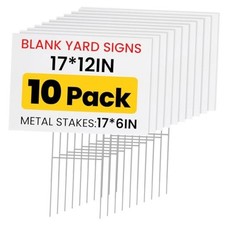Yard Signs with Metal Stakes, Custom Yard 17 x 12 Inches, Corrugated 10 Pack
