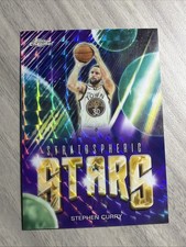 2025-26 Topps Chrome Update Stephen Curry Stratospheric Stars Purple Geo /75
