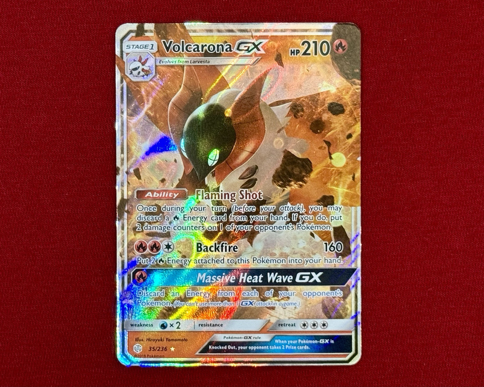 Volcarona GX 35/236 Cosmic Eclipse Ultra Rare Pokemon Card NM ✨