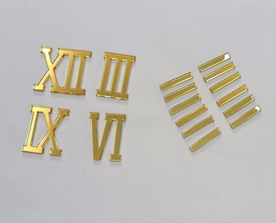 2 Sets of Gold Mirrored Self-Adhesive Acrylic Numbers and Dashes for Wall Clo...