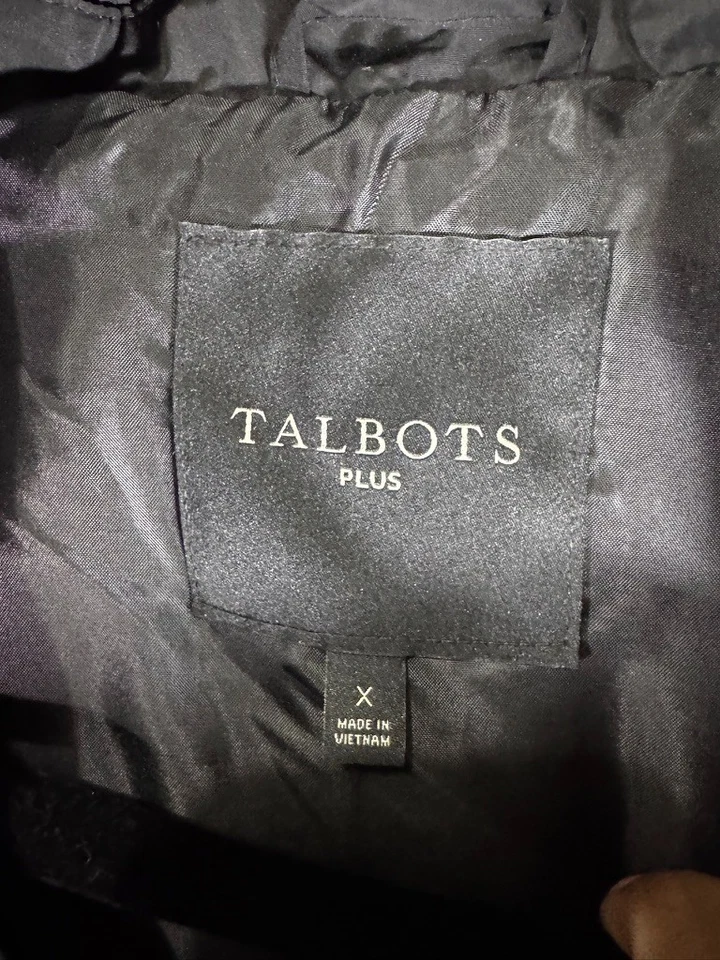 Talbots Vest Women 1X Black Quilted Puffer Full Zip Outdoor Winter Cozy Down NWT - Image 2 of 4