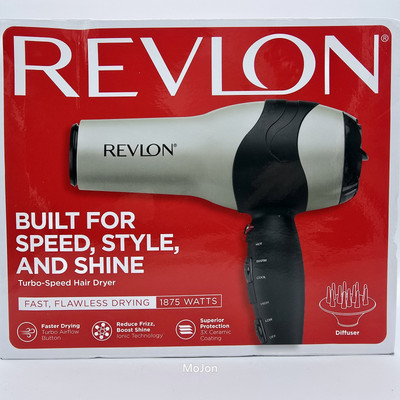 Revlon 1875w Volumizing Turbo Speed Hair Dryer With Diffuser Open Box