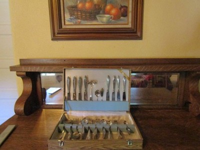 Vtg Eldan Nickel Silver ELD15 Prelude Flatware Set Service For 8 + servers/chest
