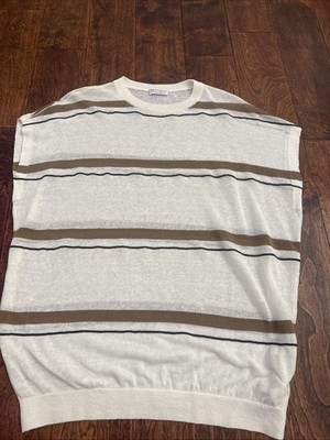 Women s Brunello Cucinelli Sleeveless Linen Embelished Top XL
