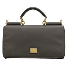 Dolce&Gabbana And Handbag Sicily Dark Gray Leather Limited Edition A popular pro