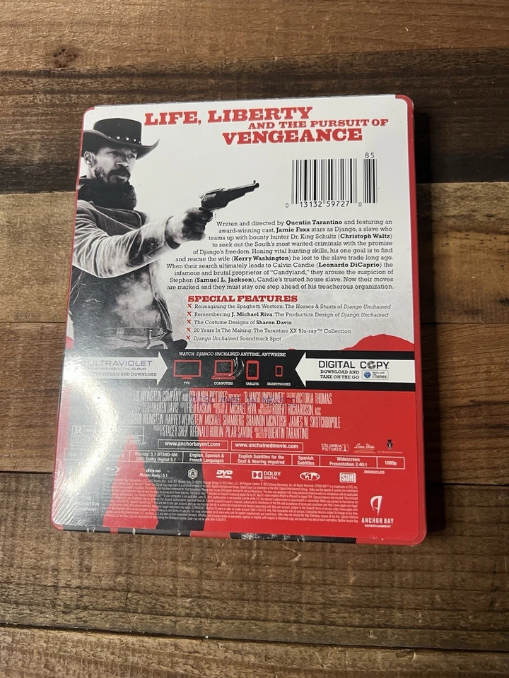 Django Unchained Target Exclusive Steelbook (Blu-ray + DVD, 2013) *Brand New* - Image 2 of 4