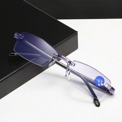 2 Pairs Reading Glasses Sapphire High Hardness Anti-blue Far And Near Dual-use *