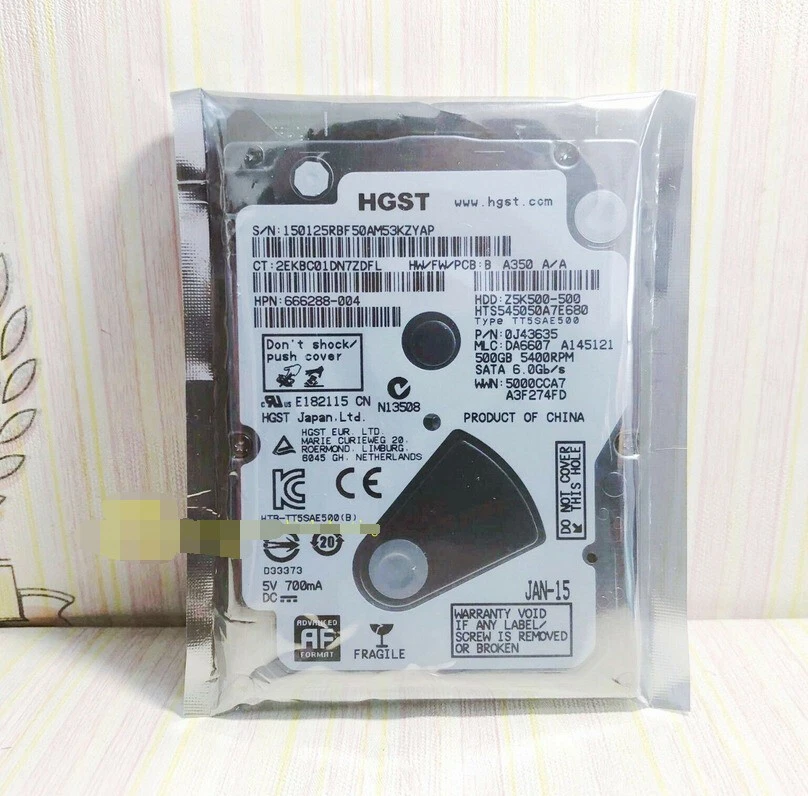 Hitachi Z5K500 HTS545050A7E680 500GB,5400RPM 7MM 2.5" SATA Notebook hard disk - Image 2 of 3
