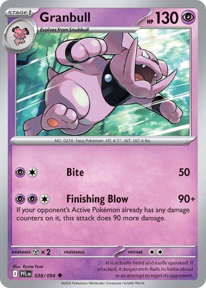 Pokemon Granbull - 038/094 - Uncommon - Reverse Holo NM-Mint Phantasmal Flames