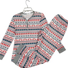 Christmas Pajamas 2 pc. set Jogger's PJ's Women's MEDIUM Reindeer Tree Star NWT