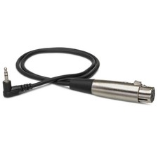 Hosa Microphone Cable - XLR3F To Right-Angle 3.5mm TRS - 1 Ft.