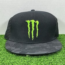 NEW Monster Energy Trucker Hat/Cap Flat Digital Camo Brim Black Mesh Snapback