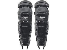 Champion Sports 16.5 Inch Black Double Knee Umpire Leg Guards with Wings Pair