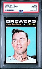 1971 Topps #48 Dave Baldwin PSA 8 NM-MT Miiwaukee Brewers Baseball Card