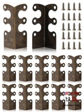 12 Pack Brass Baseboard Corner Protectors with Screws - 1.89 x 0.72 Inch