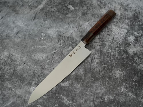 Noseto Hudo 240mm Gyuto Knife Mirror Finished VG10 Single Steel with Snakewood - Picture 9 of 15