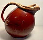 Vintage Hull Oven Proof USA Brown Drip Glaze Ball Pitcher with Ice Lip