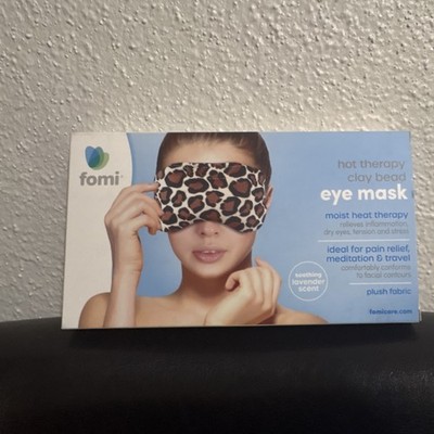 Fomi Hot Therapy Eye Mask Leopard Moist Heat Lavender Scent Plush Microwaveable
