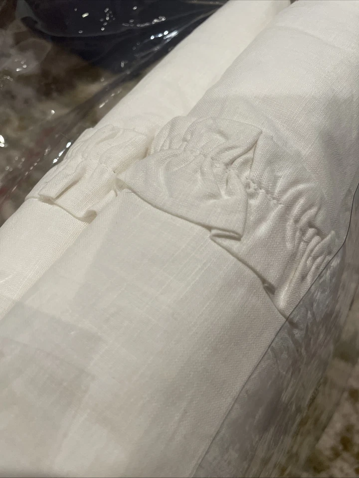 Funda nórdica Pottery Barn Kids con volantes blanca clara crema completa/Qn algodón lino Foto 4 de 4