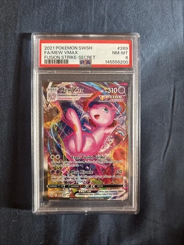 2021 Pokemon SWSH FA/MEW VMAX Fusion Strike Secret #268 PSA 8