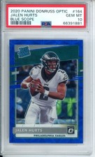 2020 Panini Donruss Optic Jalen Hurts Rated Rookie Blue Scope Prizm PSA 10 Z500