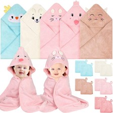 15 Pack Hooded Baby Towels, 5 Packs Soft Baby Bath Towels with Hood for Babies,