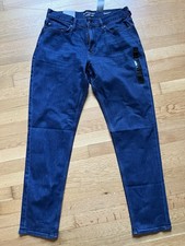 Banana Republic Travel Jean Men's Athletic Fit Tapered Dark Wash Blue Denim